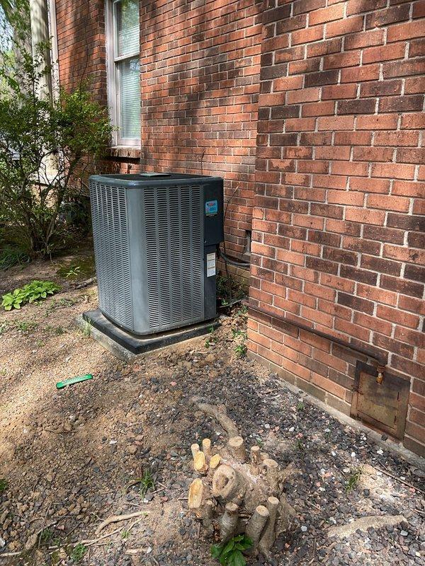 Completed annual Platinum Level planned maintenance on two residential HVAC systems aged 8 and 4 years. This was the second visit of the duo maintenance service, and the service agreement is due for renewal. Performed comprehensive inspection and maintenance procedures on both outdoor condenser units, which are positioned on concrete pads with proper clearance from the brick exterior. Changed air filters sized 16x25x5 and 20x25x5 on both systems. Inspected refrigerant lines, electrical connections, and verified proper operation of both units. All systems operating within normal parameters upon completion of service.