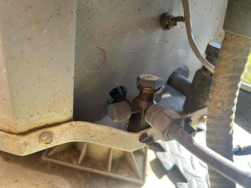 Evansville, IN - Performed complimentary AC system tune-up maintenance as scheduled. Inspected refrigerant lines, valves, and connection points at the equipment. Noted minor oxidation on metal components but system is functioning properly with no immediate concerns identified.