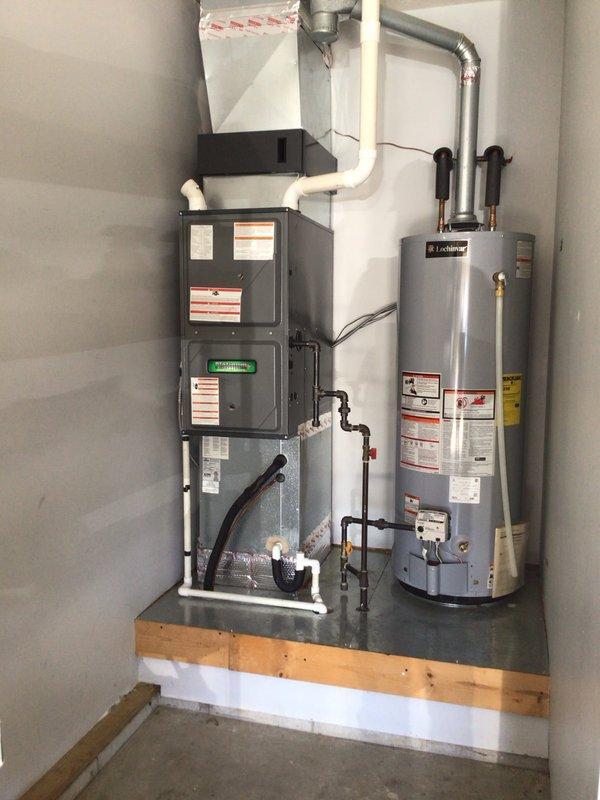 Performed scheduled second annual maintenance visit on a 4-year-old HVAC system per Platinum Level service agreement. Inspected and replaced 16x20x5 filter in the Climatrol furnace unit and examined the Lochinvar water heater for proper operation. Conducted comprehensive inspection of the Armstrong outdoor condensing unit, checking electrical connections, condenser coil condition, and refrigerant levels. All systems functioning properly with no issues identified. Documented maintenance with photos of indoor and outdoor equipment. Customer due for service renewal, with previous maintenance performed in June 2025.