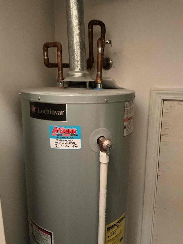 Evansville, IN - Successfully performed scheduled maintenance on Lochinvar tanked water heater, including a comprehensive system flush to remove sediment buildup and improve efficiency. Inspected all connections, verified proper venting, and confirmed system operation after service was completed.