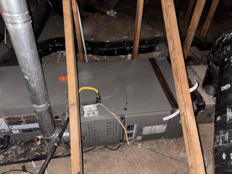 Completed installation of new RED complete HVAC system in basement area. Conducted full system level verification using spirit level to ensure proper unit orientation. Performed comprehensive CAM check on unit with proper connections to existing ductwork. Documented installation with photos showing proper mounting and alignment of system components.