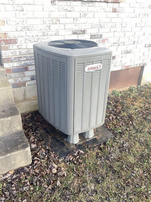 Completed annual maintenance on 1-year-old HVAC system as part of Platinum Level service plan (2nd visit). Performed electrical testing on control board components using multimeter, confirming proper voltage readings. Inspected outdoor Lennox condensing unit, verified proper operation, and addressed customer's concern about the exhaust line - no damage was found.