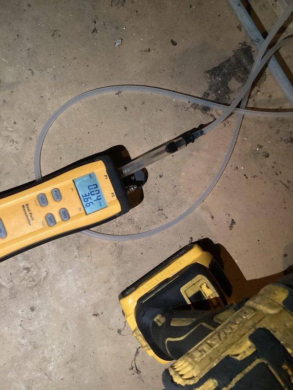 Performed monthly platinum level maintenance service on 2-year-old system with 16x25x4 filter. Conducted electrical diagnostics with multimeter showing 126V at terminals and pressure testing showing readings of 95/179. Completed full system inspection with all parameters within acceptable ranges.