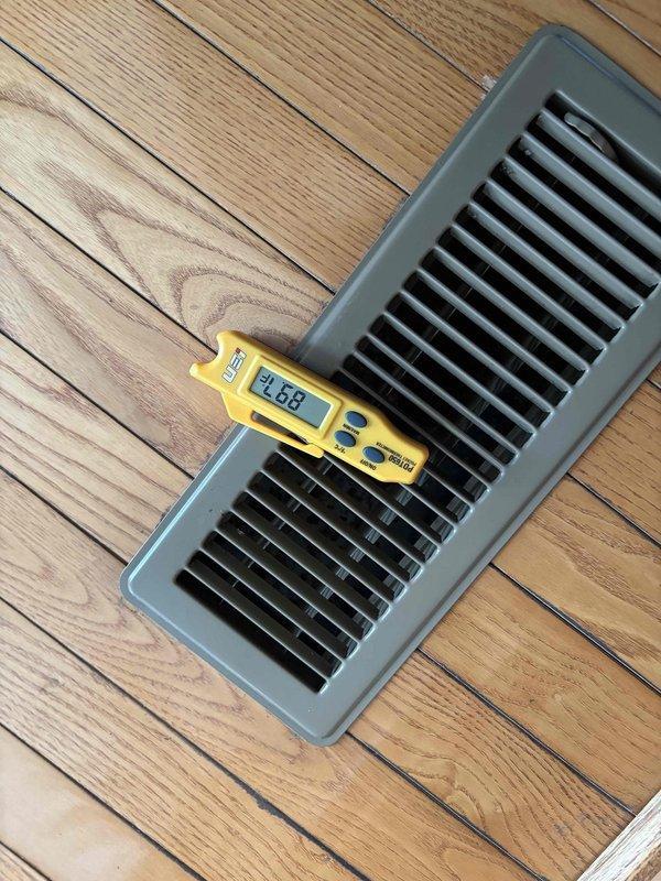 Responded to callback for AC system not cooling following recent thermostat replacement. Found outdoor unit fan not operating while indoor blower ran continuously. Diagnosed failed outdoor fan motor and capacitor. Replaced defective components under warranty, restored proper system operation, and verified cooling performance with supply air temperature of 50.5°F and return air temperature of 71.6°F, confirming adequate temperature split and proper refrigerant cycle operation.