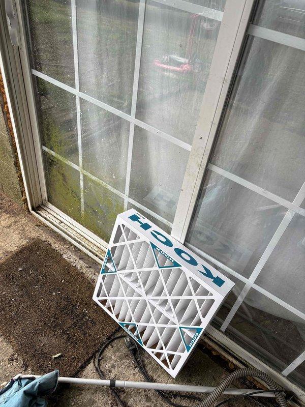 Completed dismissed visit maintenance on a two-year-old single-system HVAC unit. Replaced 20x20x5 pleated air filter and performed system inspection of Lennox outdoor condenser unit. Documented equipment condition with photos and collected renewal payment for continued service coverage.