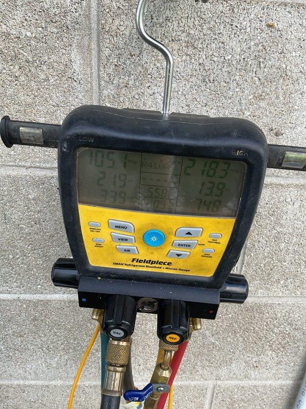 Grayville, IL - Completed annual Gold Level planned maintenance on single HVAC system over 5 years old. Confirmed system information during first visit to location, performed comprehensive diagnostics using refrigerant system analyzer to measure operating pressures and temperatures, and documented CFI filter specifications for future service reference.