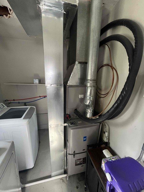 Completed comprehensive replacement estimate for residential HVAC system following theft of original equipment. Assessed existing infrastructure in basement mechanical room including ductwork, refrigerant line routing, and electrical connections. Evaluated exterior condenser pad location and utility access points to provide homeowner with complete system replacement options and specifications.