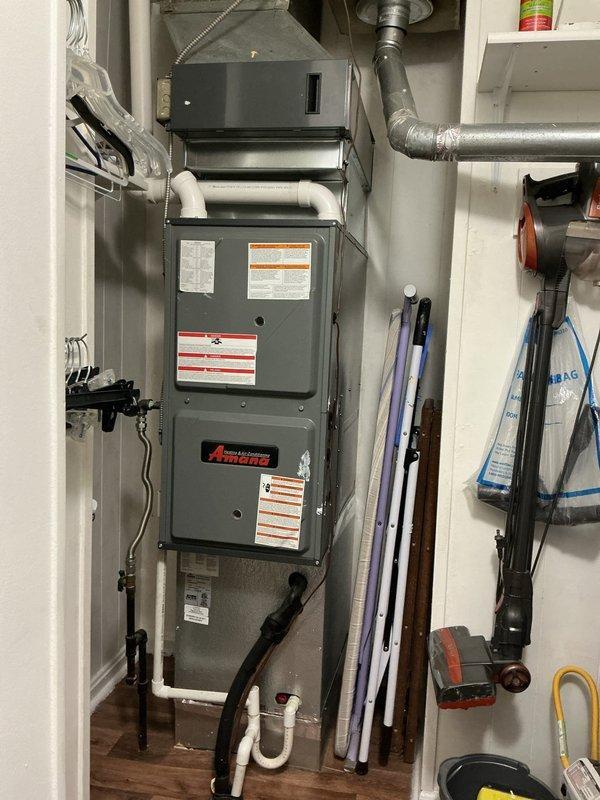 Completed second visit Platinum Level maintenance on single HVAC system consisting of Amana furnace and outdoor condensing unit. Performed comprehensive maintenance protocol including filter inspection and replacement of 16x25x5 media filter, system performance verification, and visual inspection of all components. Recommended service agreement renewal due to system age of 5 years to maintain optimal performance and warranty coverage.