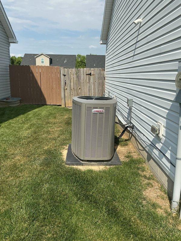 Completed second visit of Platinum Level maintenance on single HVAC system. Replaced 16x25x5 air filter on furnace unit located in mechanical room and renewed two-year service agreement. Inspected both indoor air handler and outdoor Lennox condenser unit, verified proper operation of all components, and documented equipment condition with photographs.